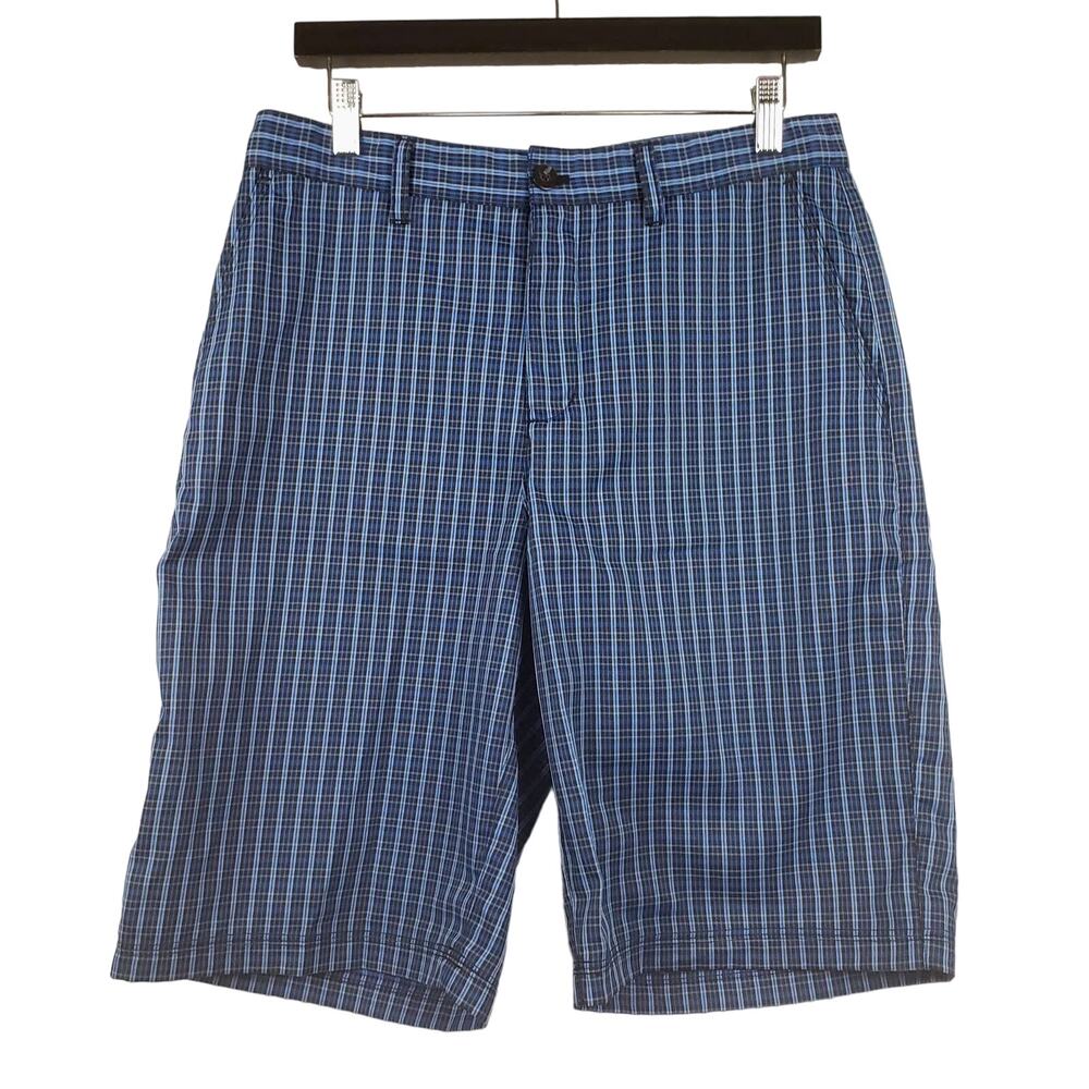 Adidas Plaid Shorts Flat Front Sport Golf Outdoor Athletic Casual - 30